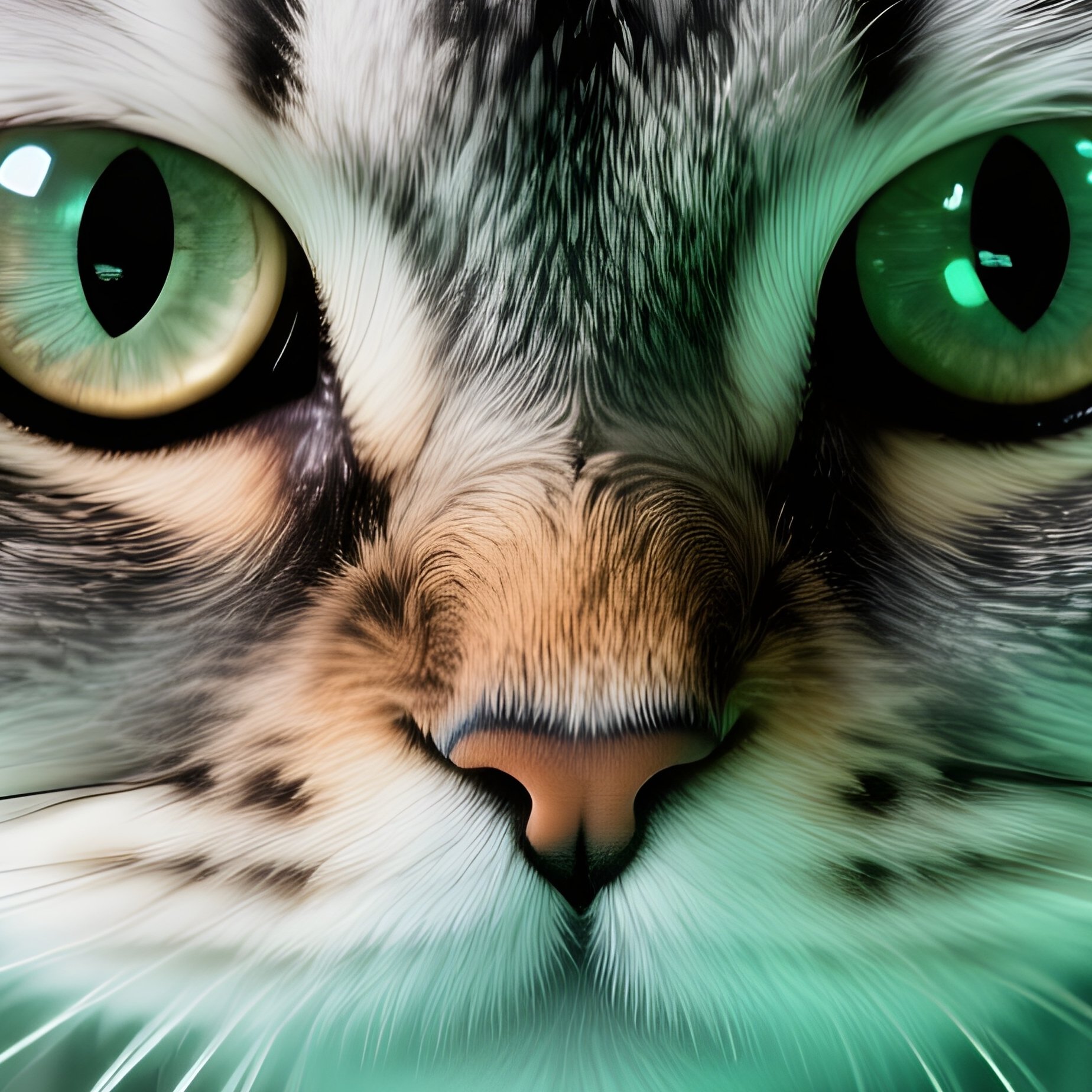 A Persian Cat Staring Intensely At A Bug Light Reflection - Full Resolution Quality Preview