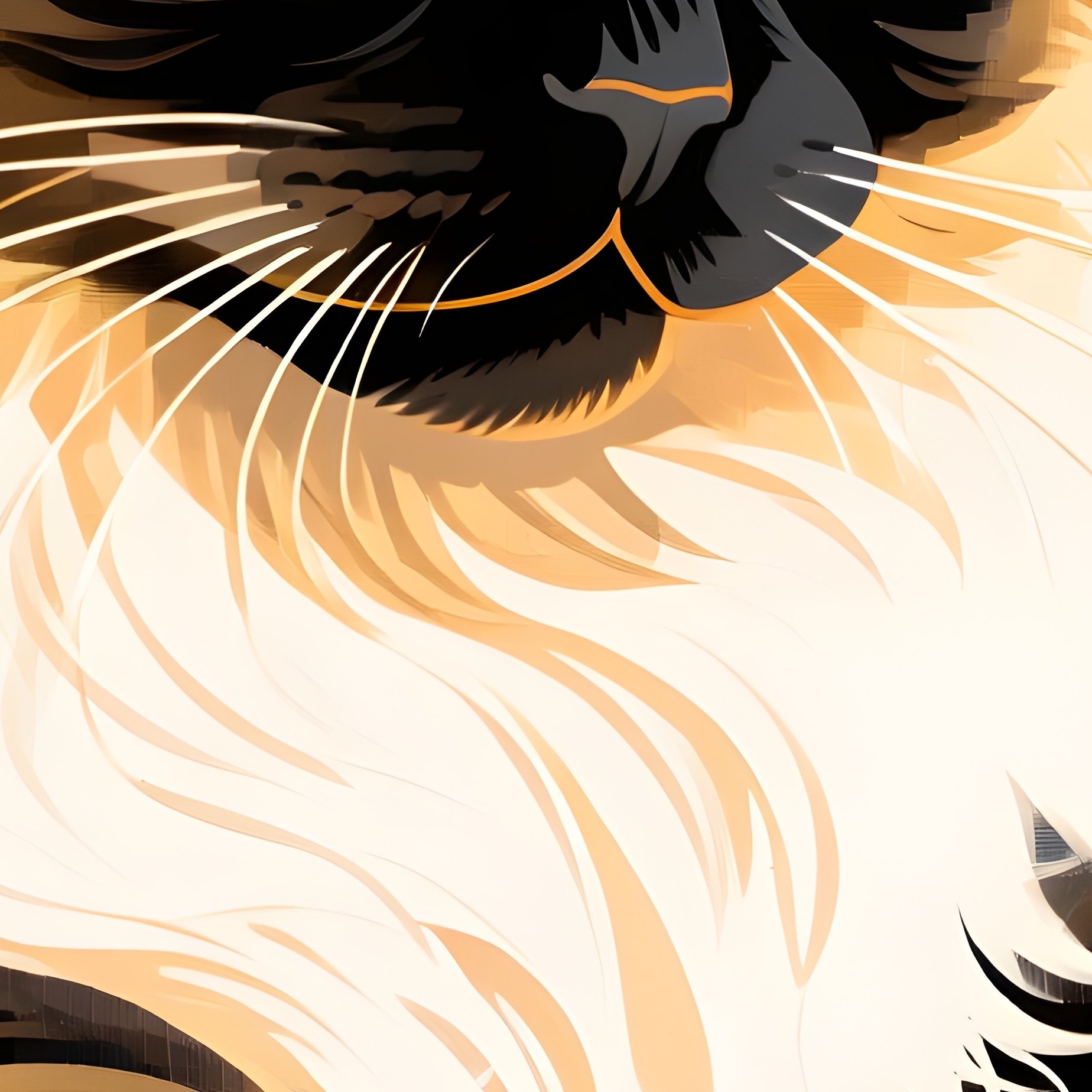 A Persian Cat Stretching One Paw Dramatically In An Illustration - Full Resolution Quality Preview