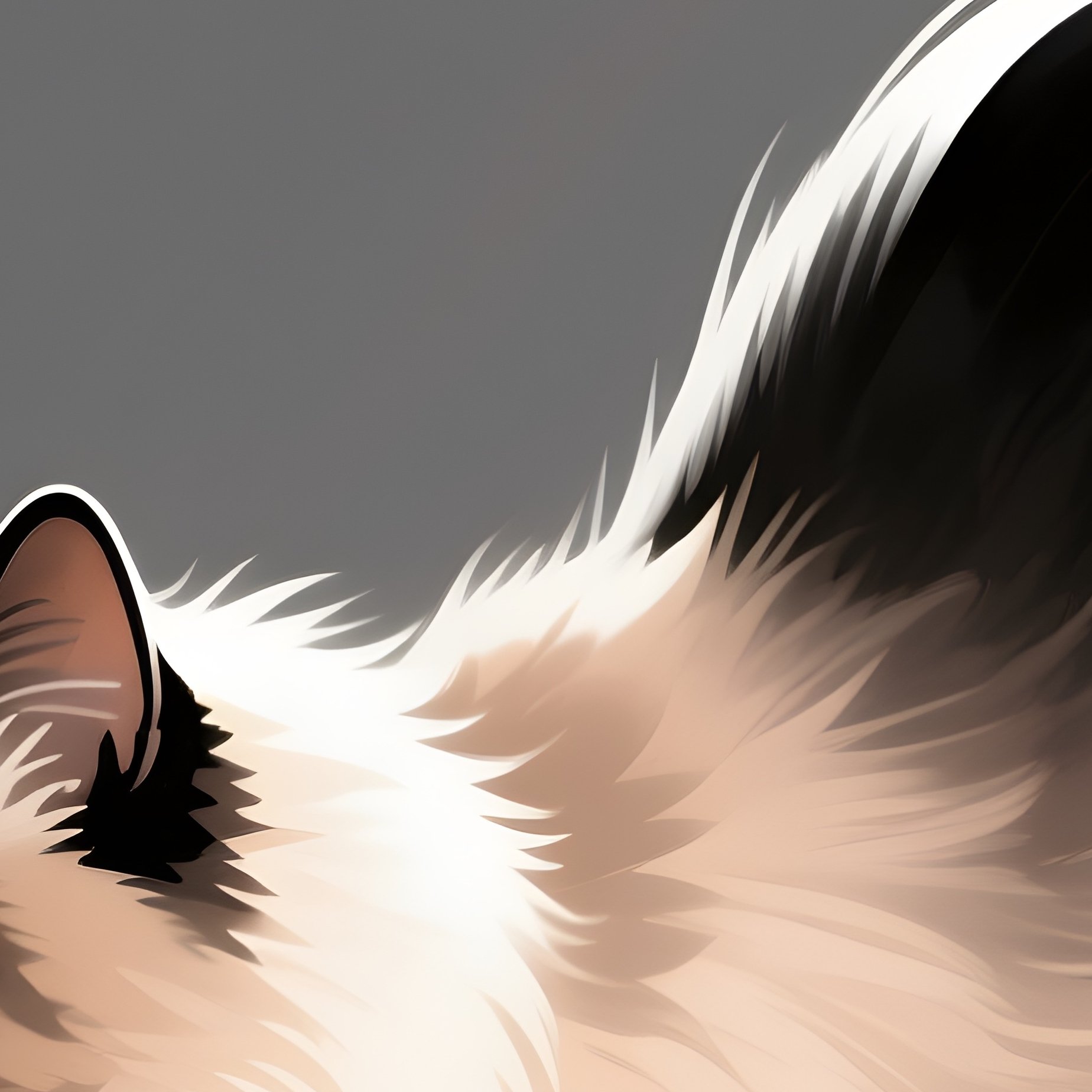 A Persian Cat Stretching With An Arched Back In Digital Art - Full Resolution Quality Preview