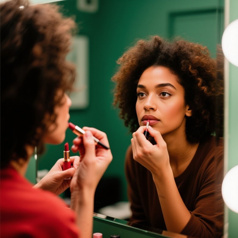 A Person Applying Makeup To Another Individual Makeup Beauty
