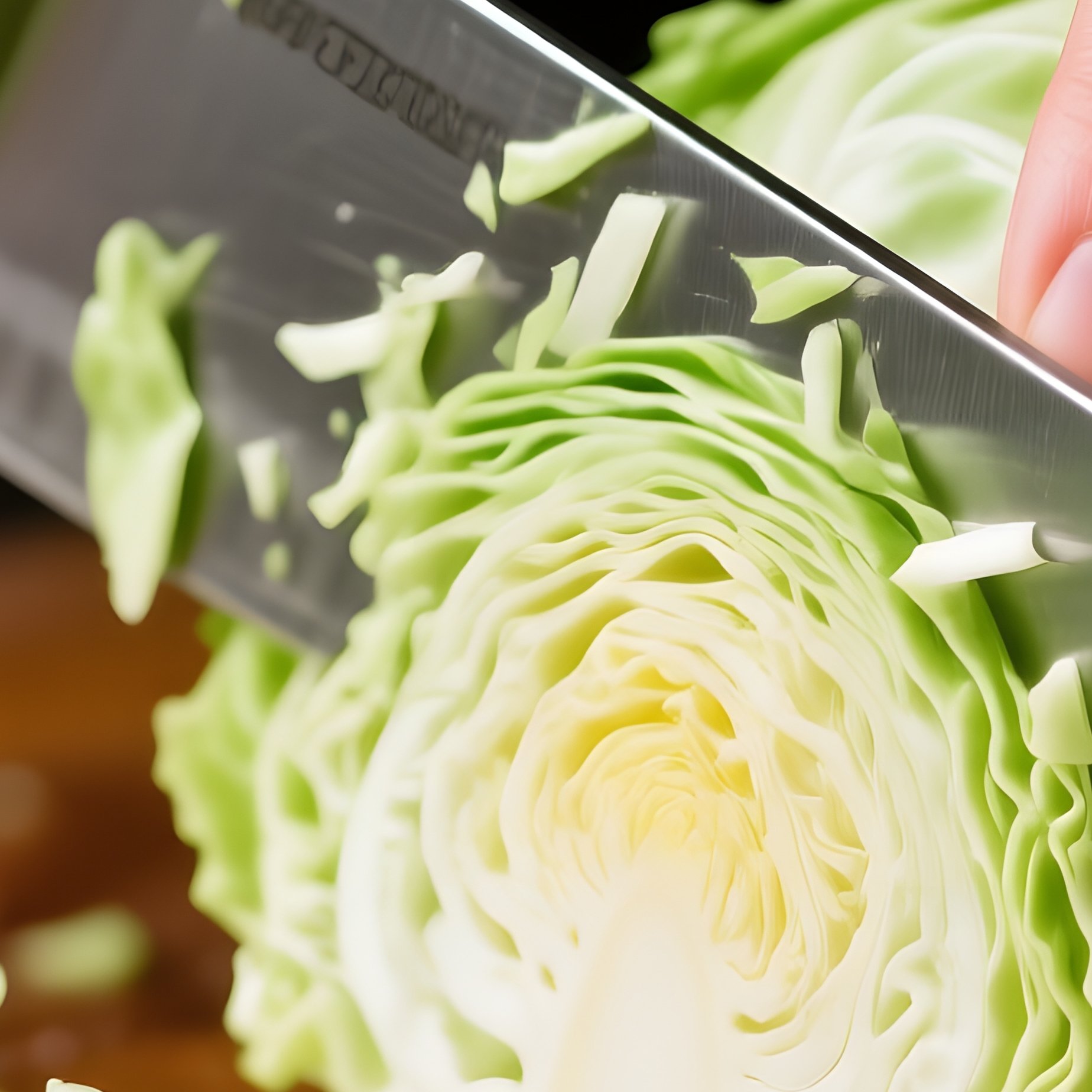 A Person Cutting A Cabbage Cooking Food Preparation - Full Resolution Quality Preview