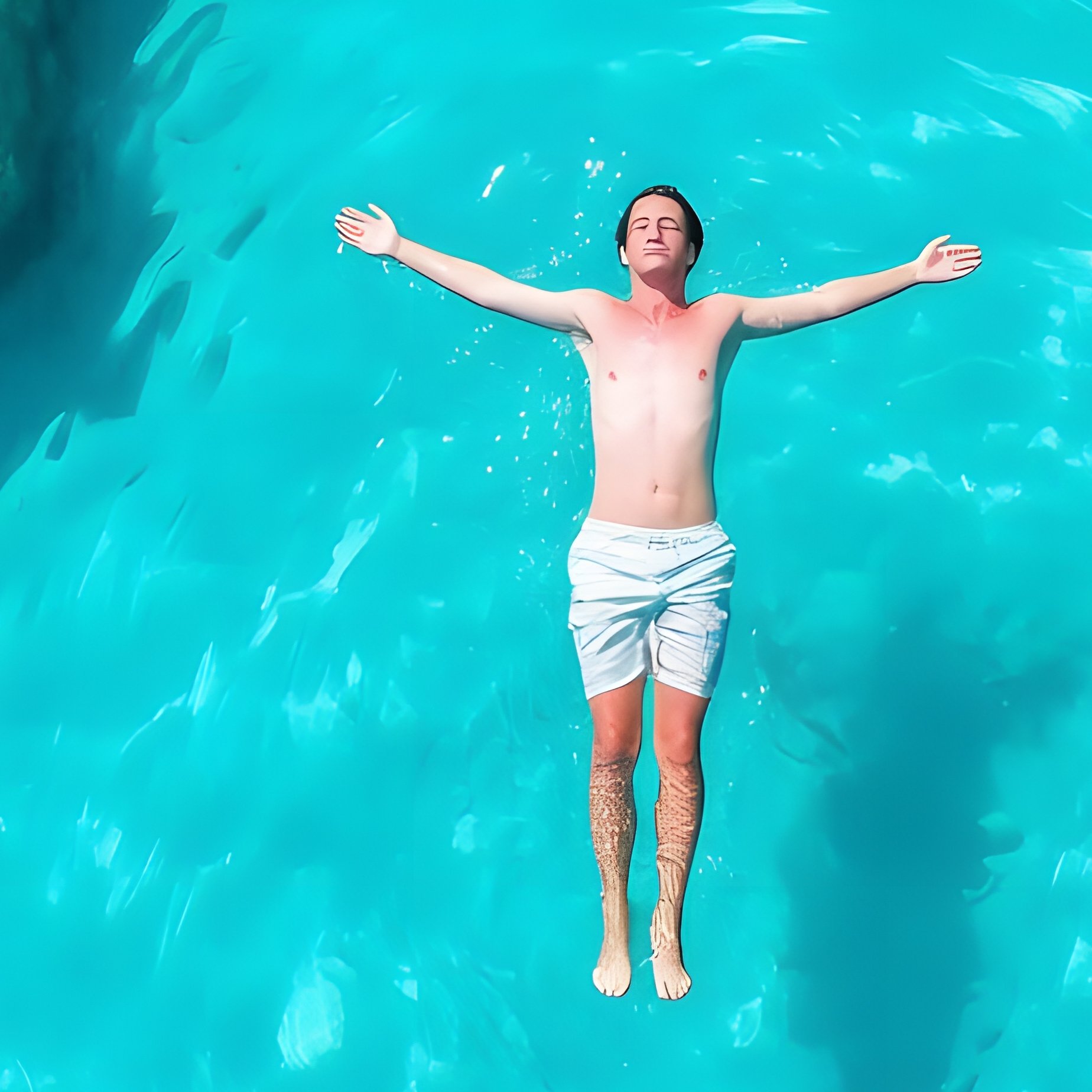 A Person Floating On Water Aerial Photography - Full Resolution Quality Preview