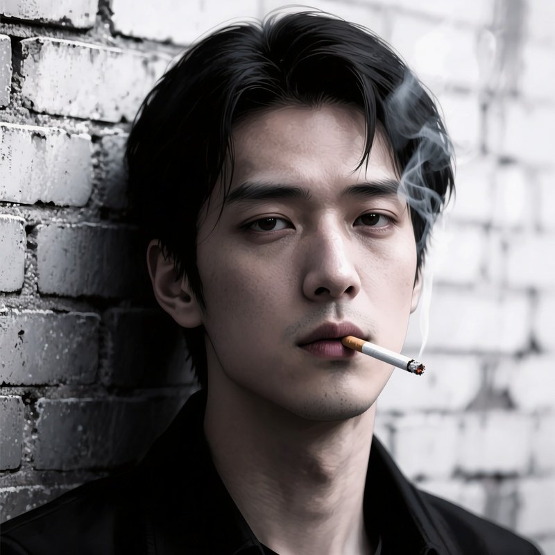 A Person Holding A Cigarette Portrait Smoking