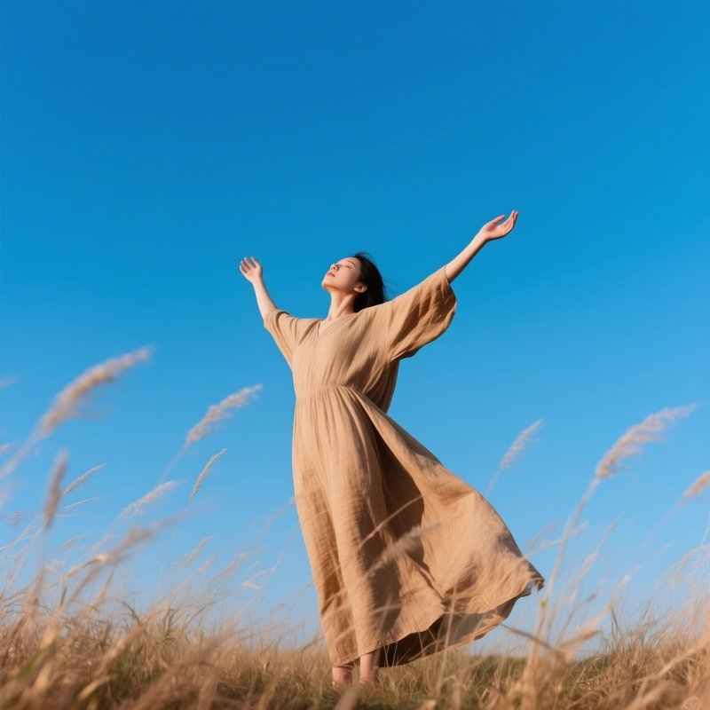 A Person In A Flowing Garment Outdoors Outdoor Nature