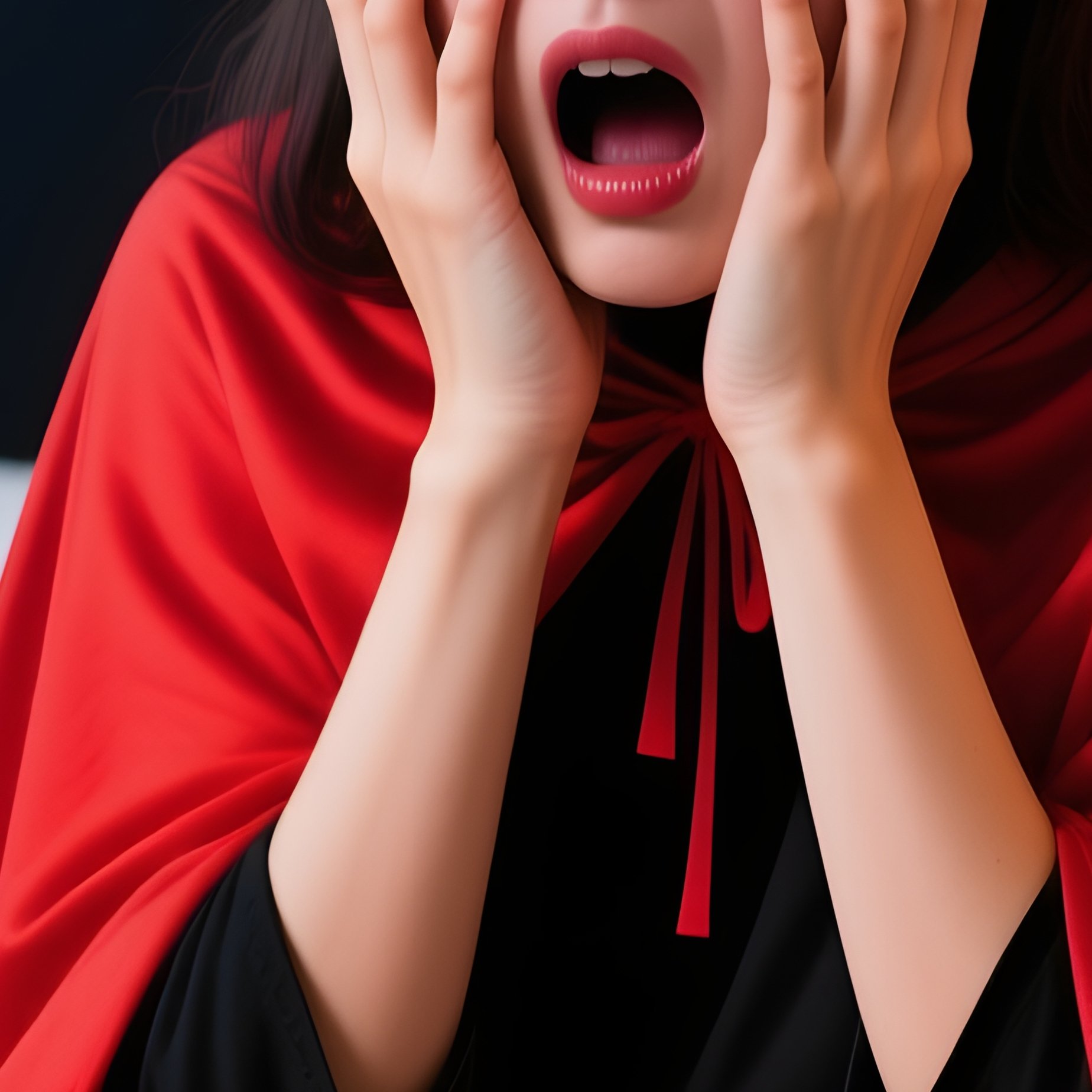 A Person In A Halloween Costume Reacting To Something On Screen - Full Resolution Quality Preview