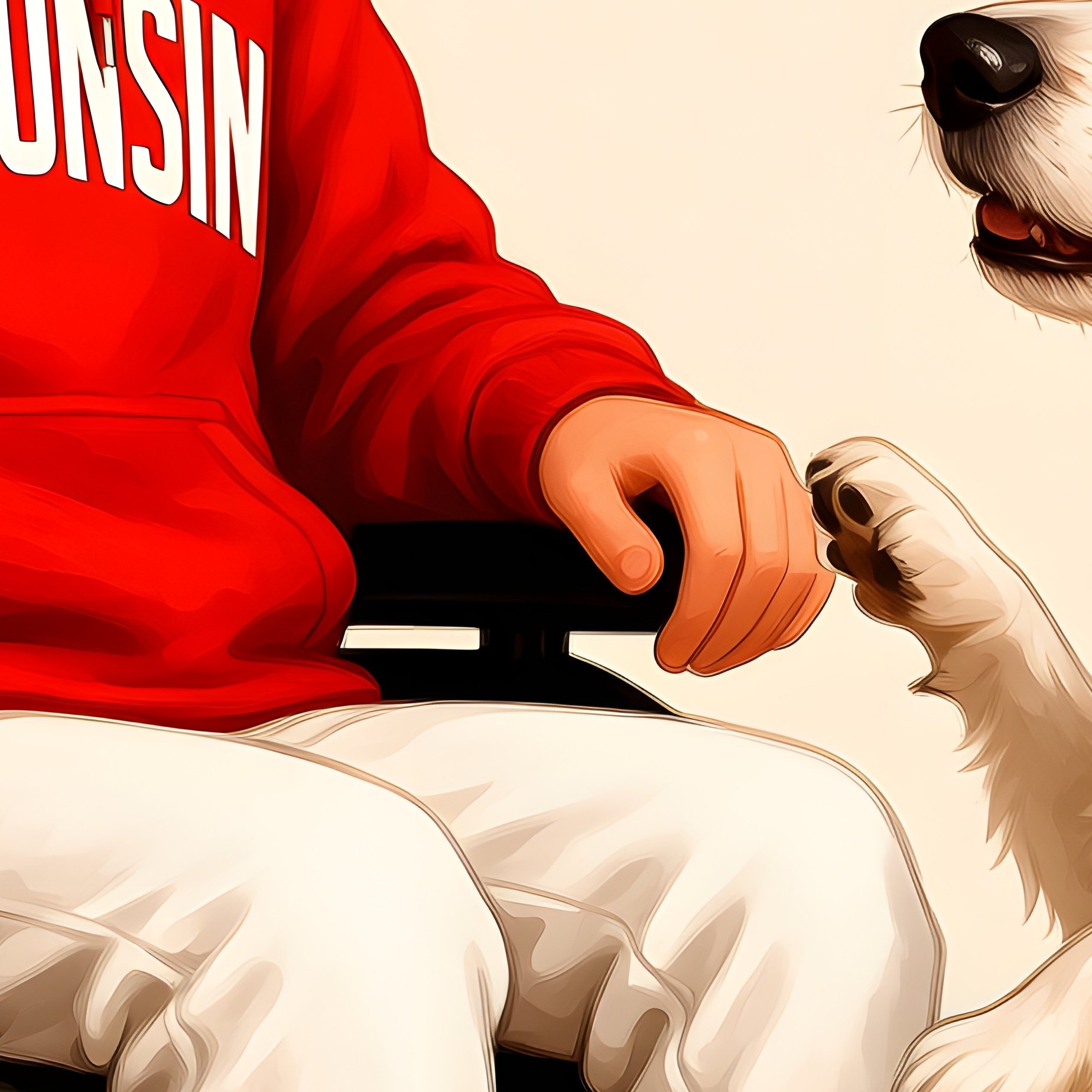 A Person In A Wheelchair Interacting With A Dog Wheelchair Dog - Full Resolution Quality Preview