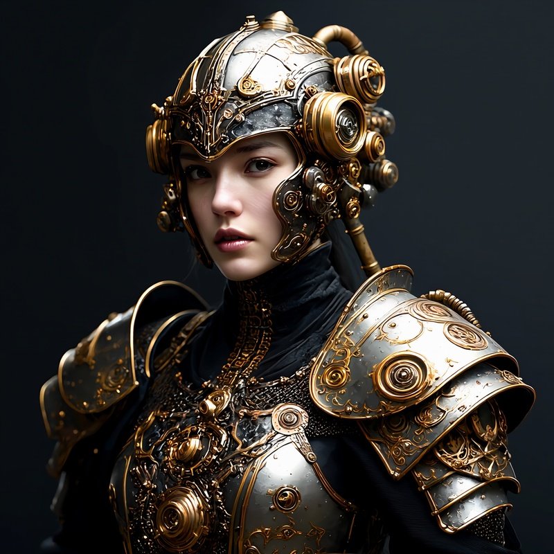 A Person In Elaborate Armor And Headgear Fantasy Steampunk