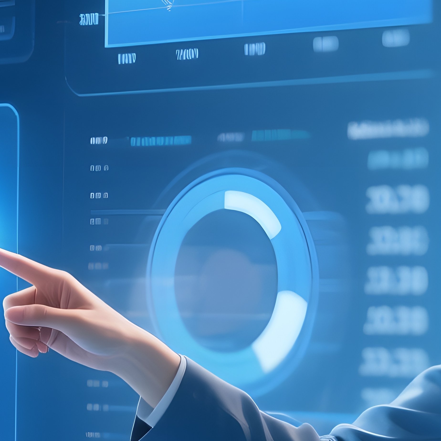 A Person Interacting With A Digital Graph Technology Finance - Full Resolution Quality Preview