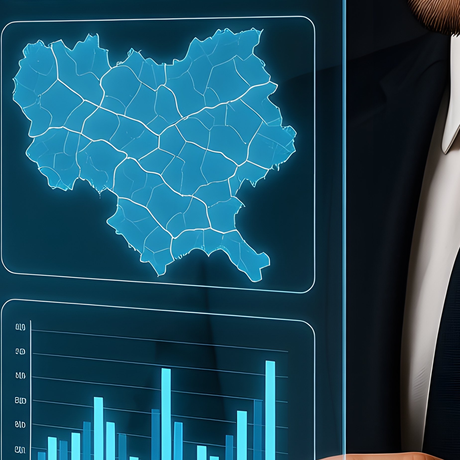 A Person Interacting With A Digital Interface Displaying Data - Full Resolution Quality Preview