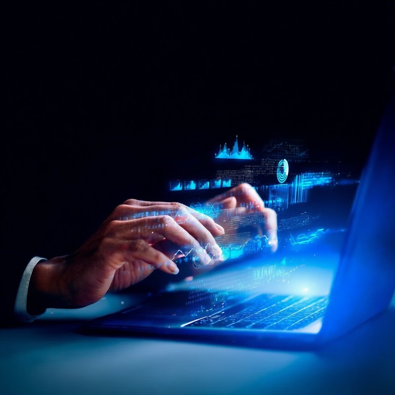 A Person Interacting With A Futuristic Digital Interface