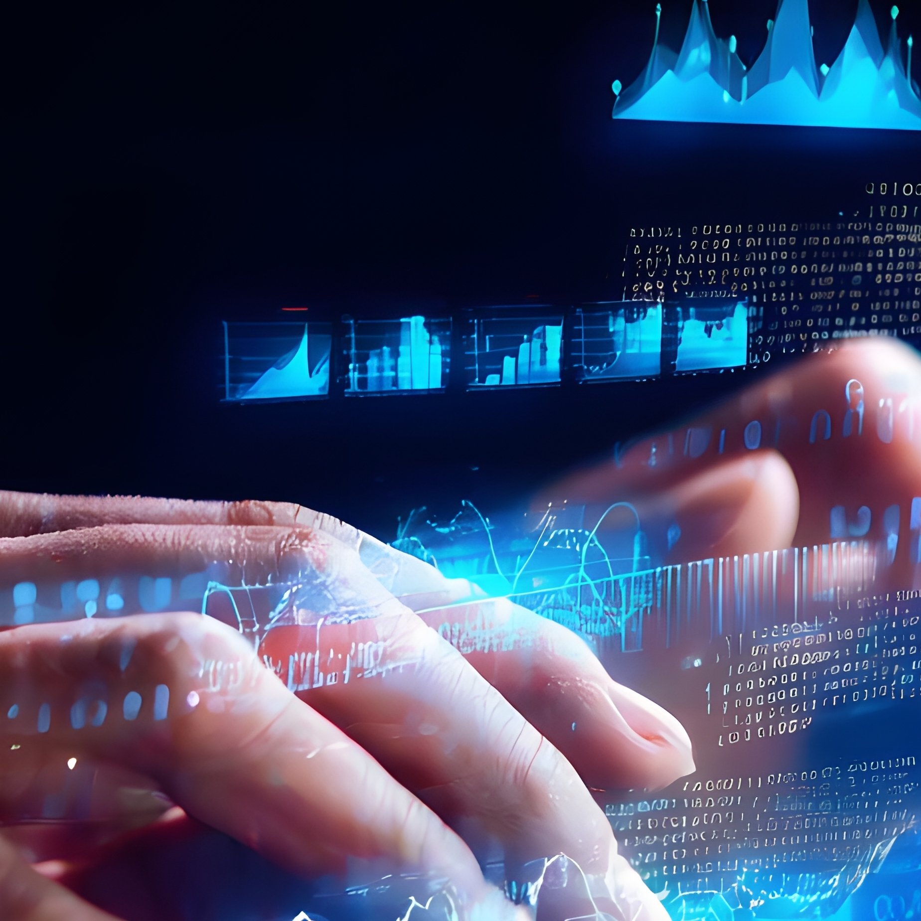 A Person Interacting With A Futuristic Digital Interface - Full Resolution Quality Preview