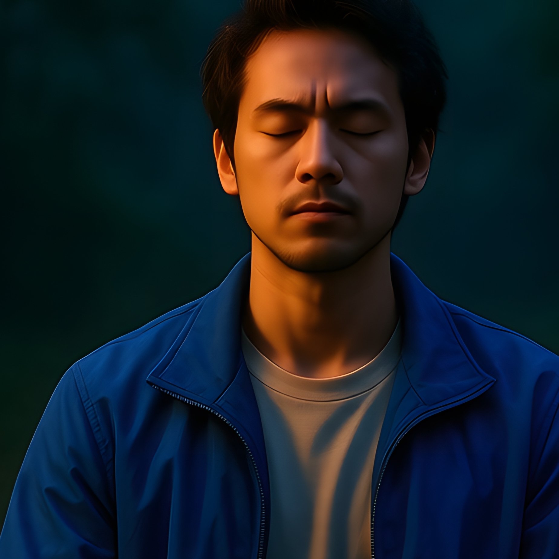 A Person Meditating In A Forest Meditation Forest - Full Resolution Quality Preview