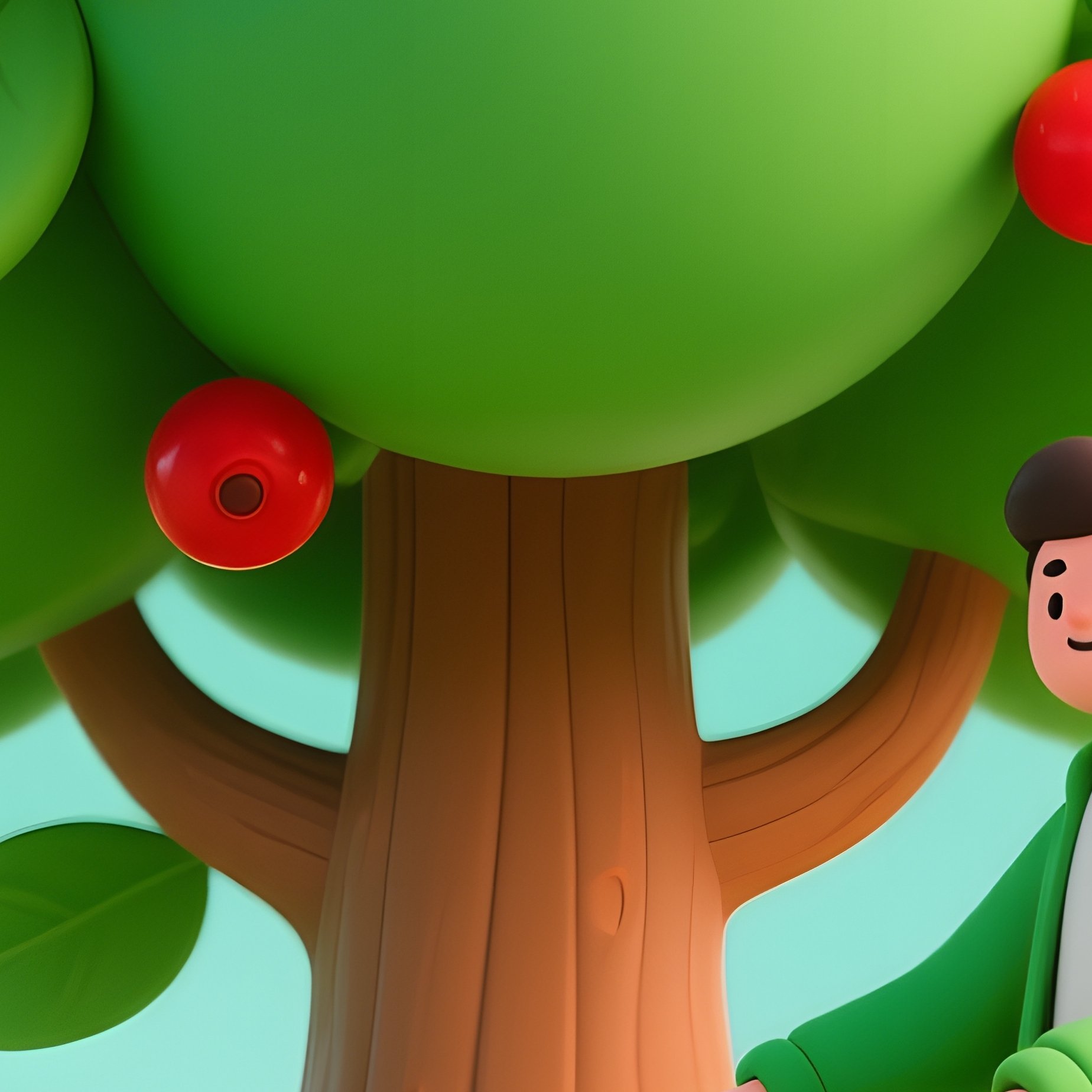 A Person On A Bicycle Next To A Stylized Tree Digital Art - Full Resolution Quality Preview