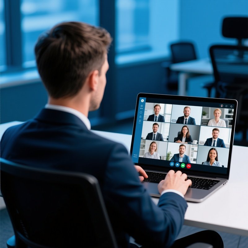 A Person Participating In A Video Conference Video Conference