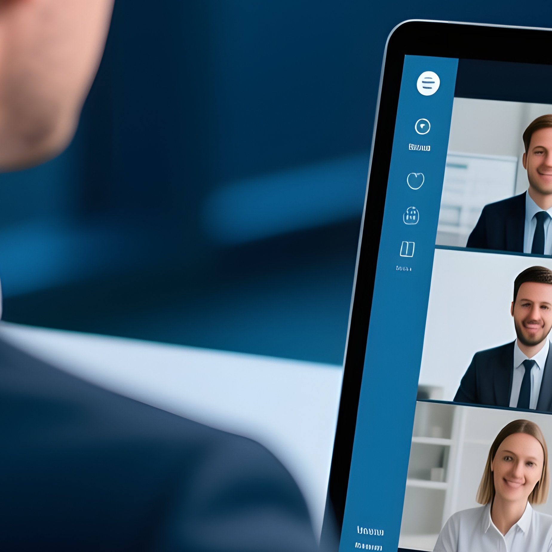 A Person Participating In A Video Conference Video Conference - Full Resolution Quality Preview