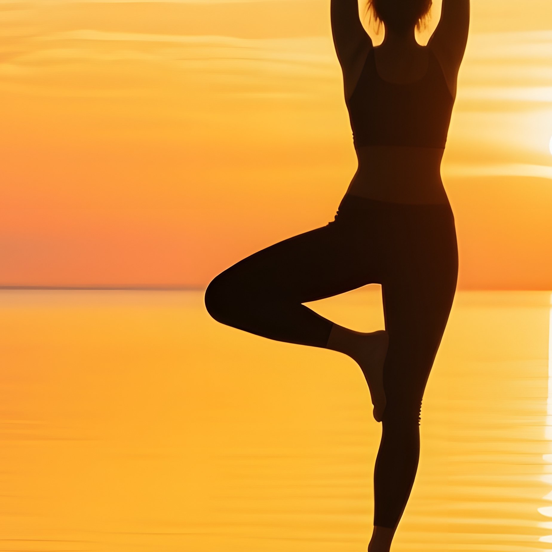 A Person Practicing Yoga At Sunset Yoga Sunset - Full Resolution Quality Preview