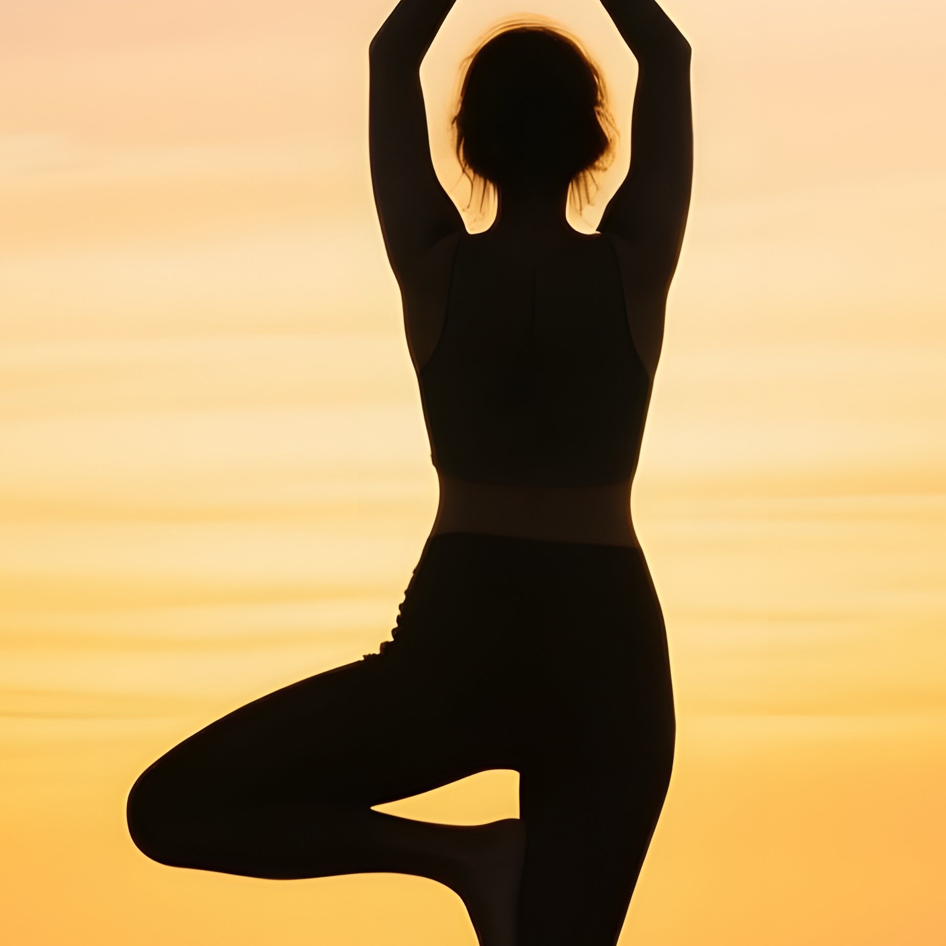 A Person Practicing Yoga On A Cliff Yoga Sunset - Full Resolution Quality Preview