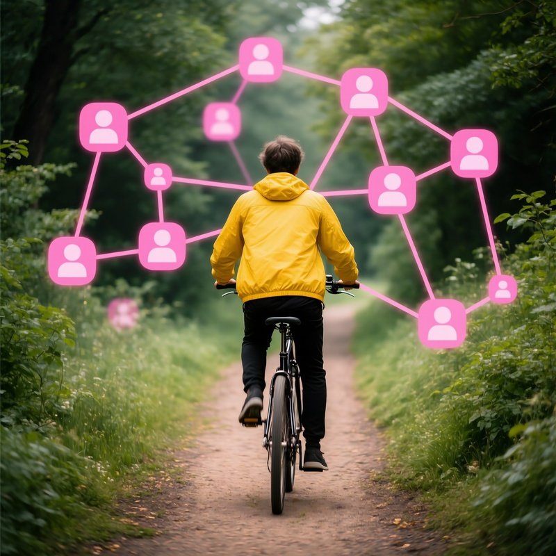 A Person Riding A Bicycle On A Path Bicycle Nature