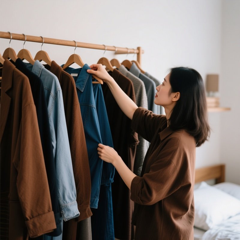 A Person Selecting Clothing From A Rack Fashion Shopping