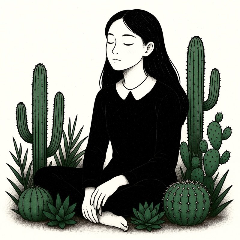 A Person Sitting Among Plants Person Plants