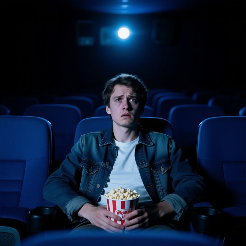 A Person Sitting In A Movie Theater Movie Theater Solitude