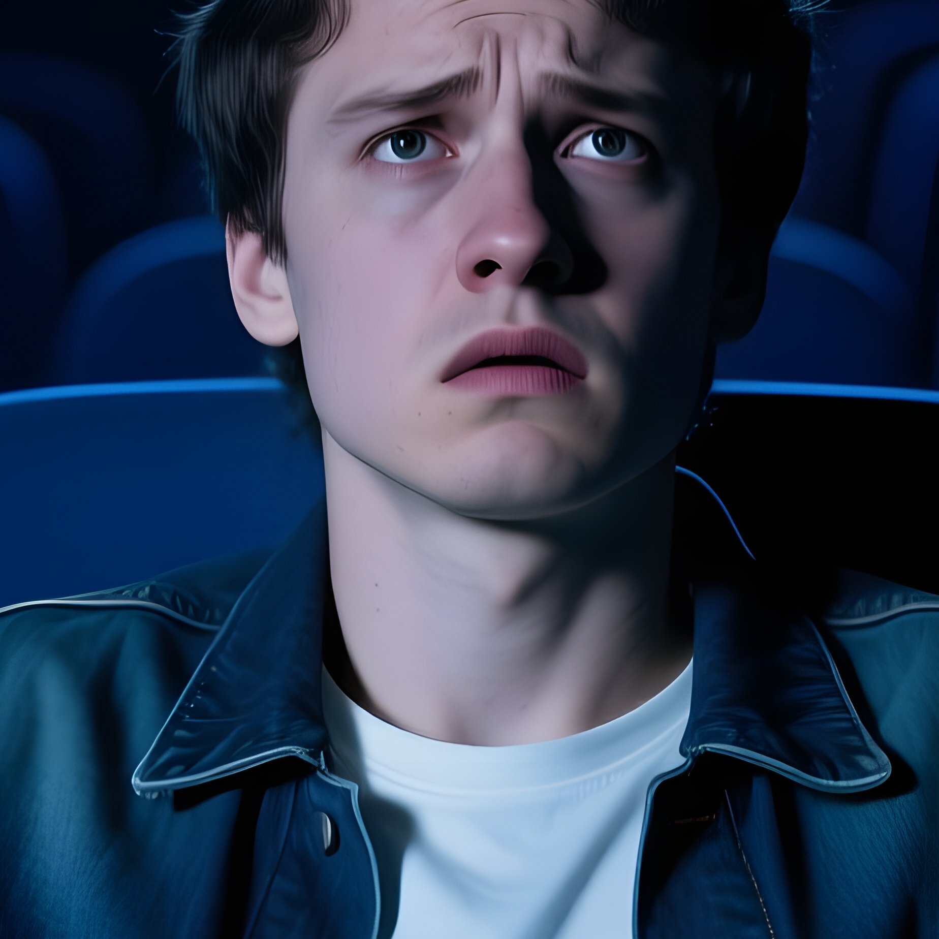 A Person Sitting In A Movie Theater Movie Theater Solitude - Full Resolution Quality Preview