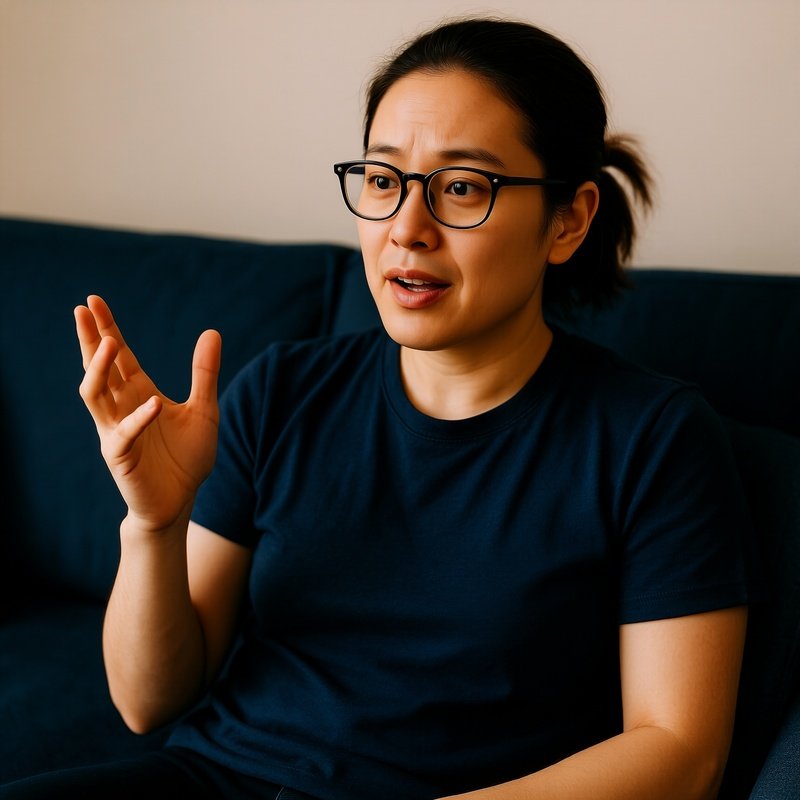 A Person Sitting On A Couch Person Couch