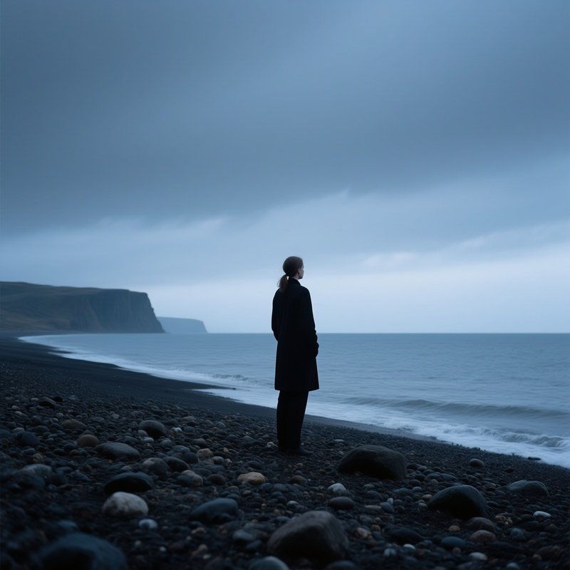 A Person Standing On A Beach Facing The Ocean Beach Ocean