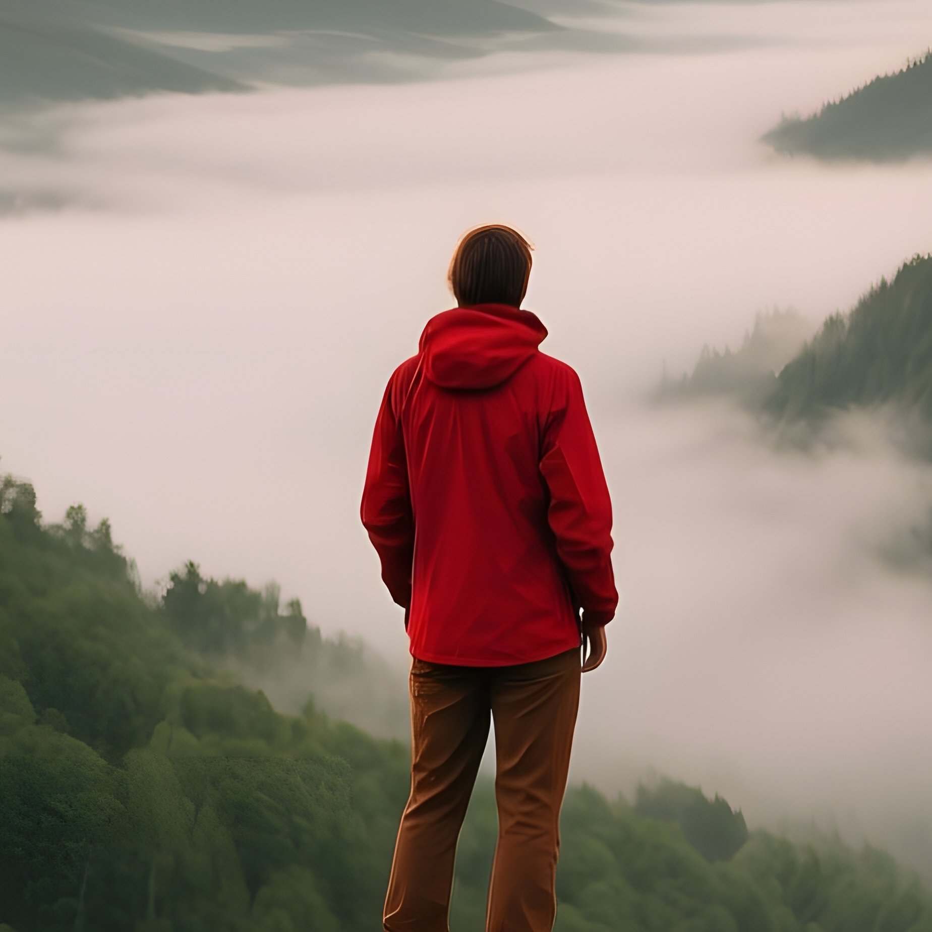 A Person Standing On A Rocky Outcrop Nature Landscape - Full Resolution Quality Preview
