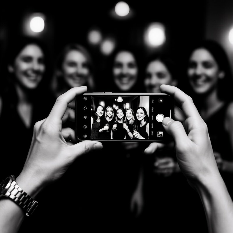 A Person Taking A Photo Of A Group With A Smartphone Photography