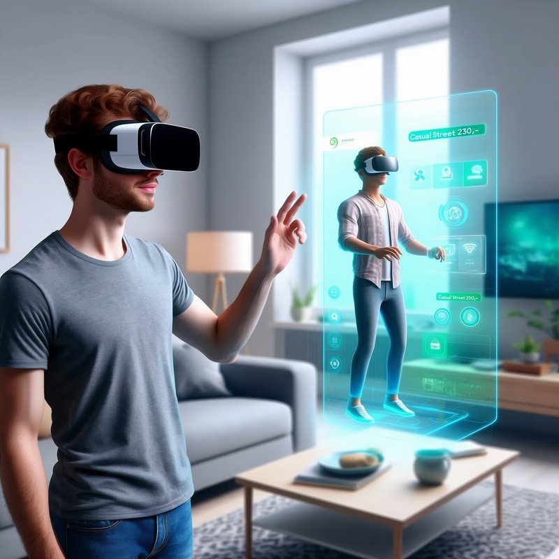 A Person Using A Virtual Reality Headset To Interact With A