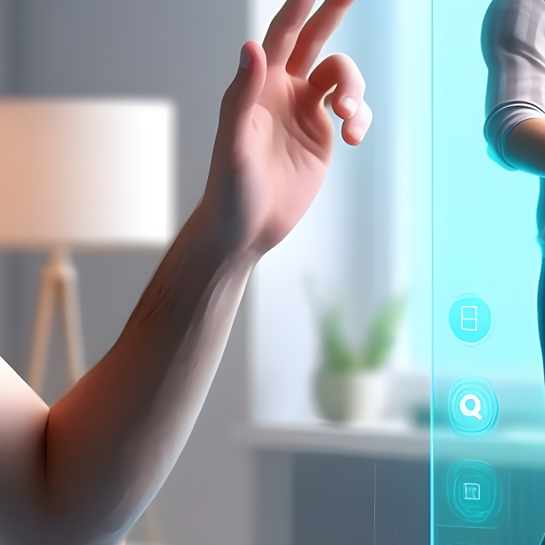 A Person Using A Virtual Reality Headset To Interact With A - Full Resolution Quality Preview