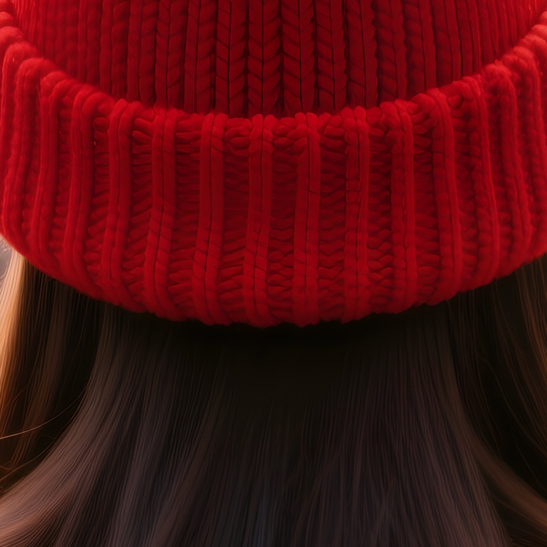 A Person Viewed From Behind Wearing A Red Beanie Autumn Market - Full Resolution Quality Preview