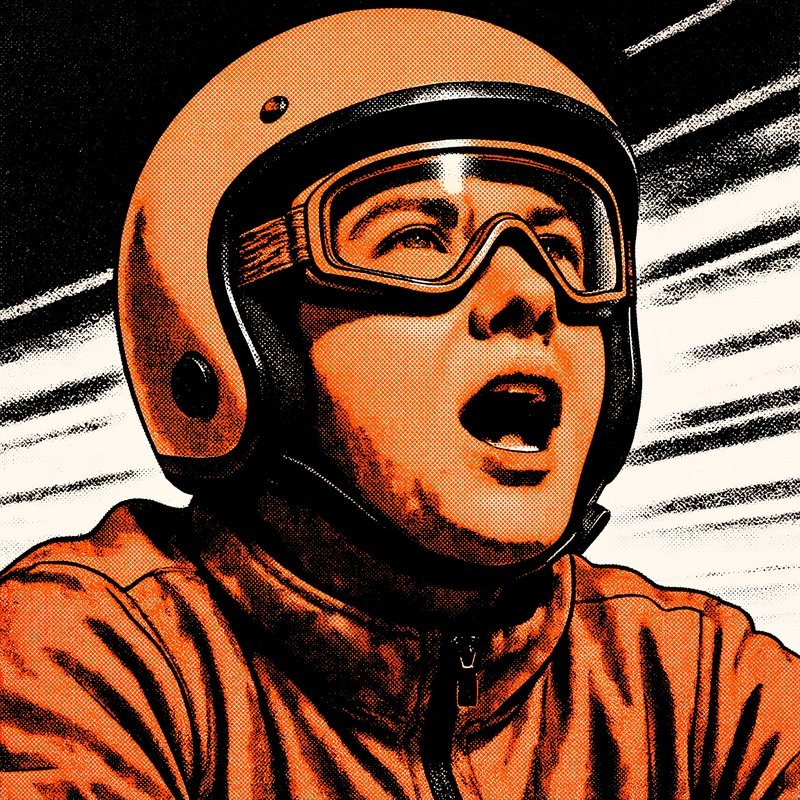A Person Wearing A Helmet And Goggles Photocopy Texture