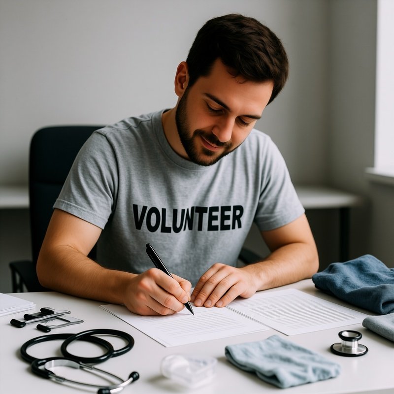 A Person Wearing A Volunteer Shirt Volunteer Aid Work
