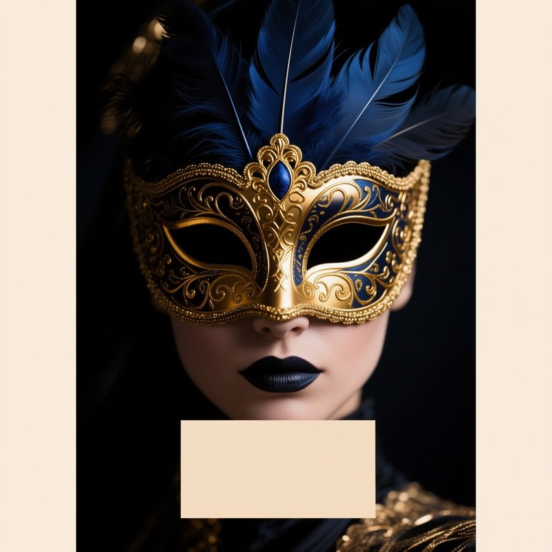 A Person Wearing An Ornate Venetian Mask Venetian Mask Digital Art