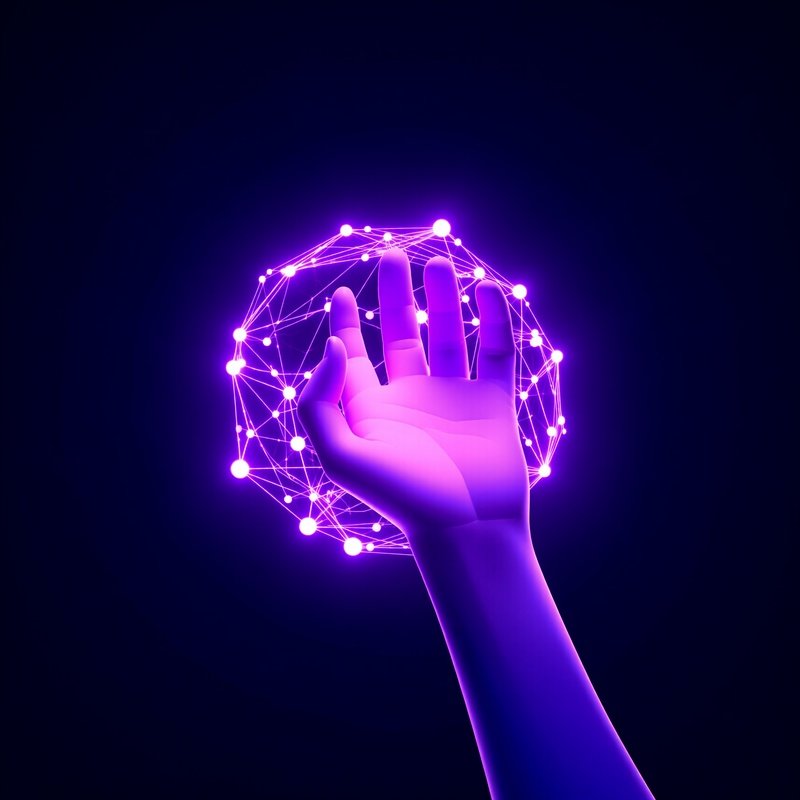 A Persons Hand Interacting With A Digital Network Technology