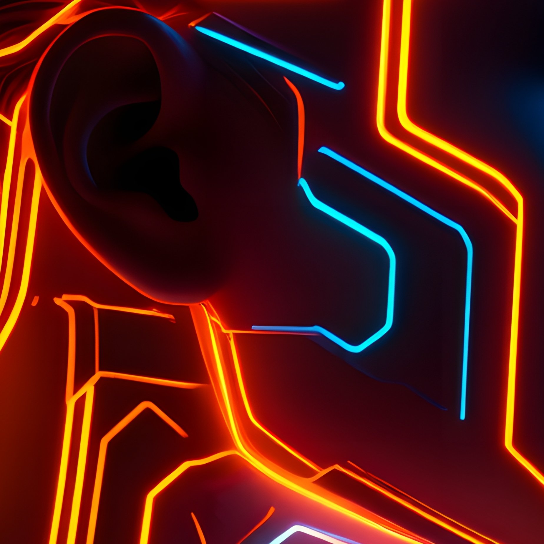 A Persons Profile With A Cyber Glow Effect Cyber Glow - Full Resolution Quality Preview