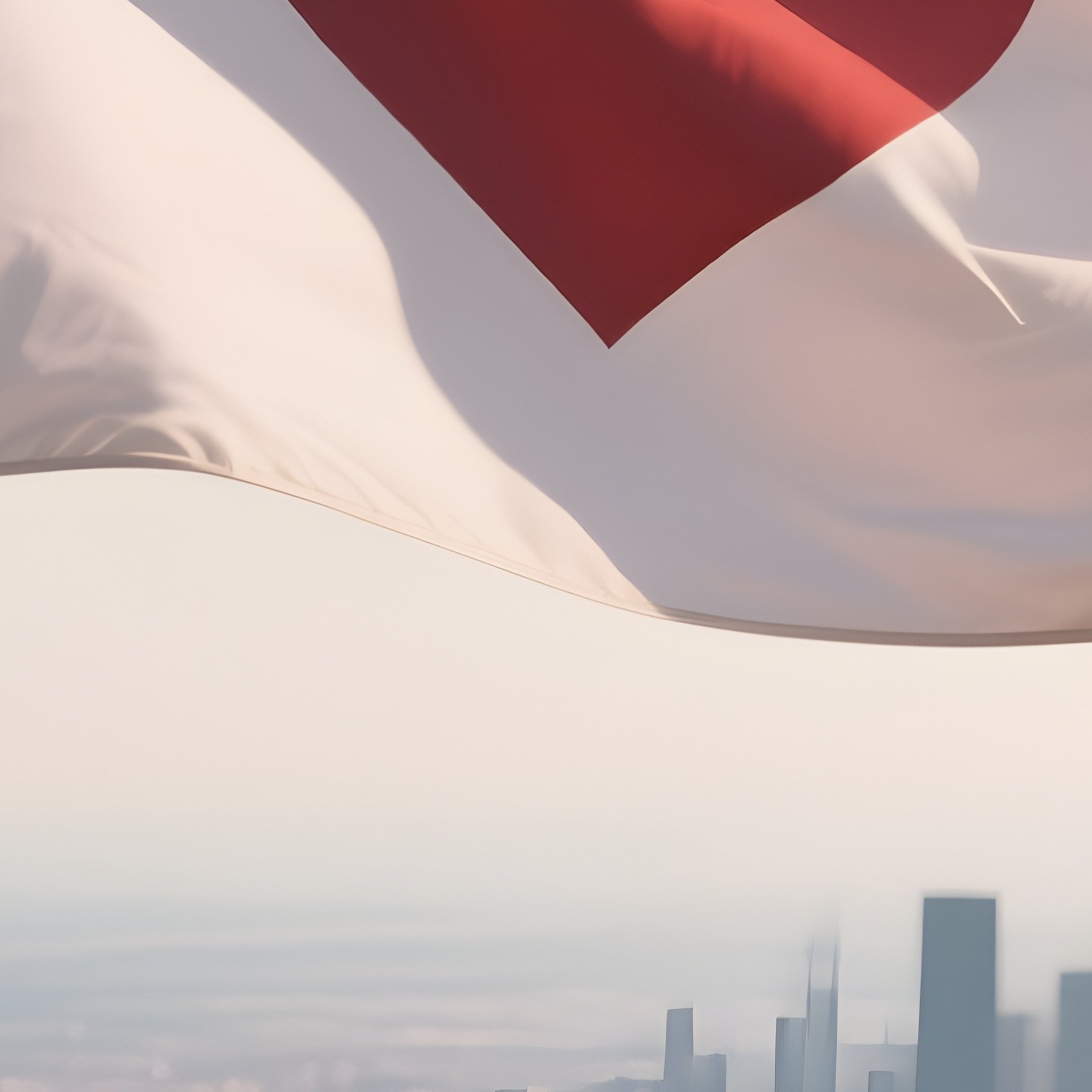 A Photorealistic Abro Romantic Flag Waving Near A Scenic Overlook Above The City. - Full Resolution Quality Preview