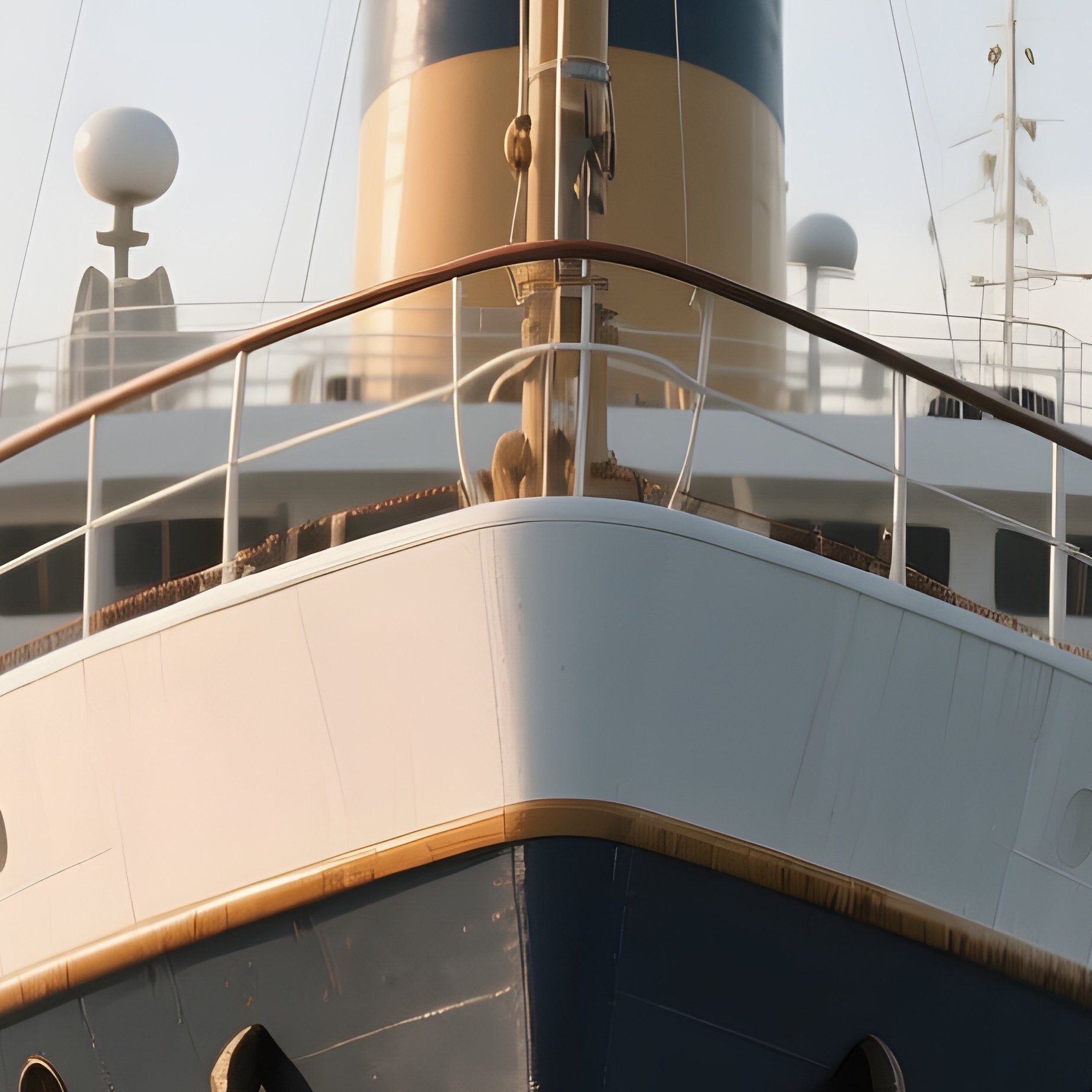 A Photorealistic Anchored Ship With Its Stern Flag Swaying Gently In Peaceful Waters. - Full Resolution Quality Preview