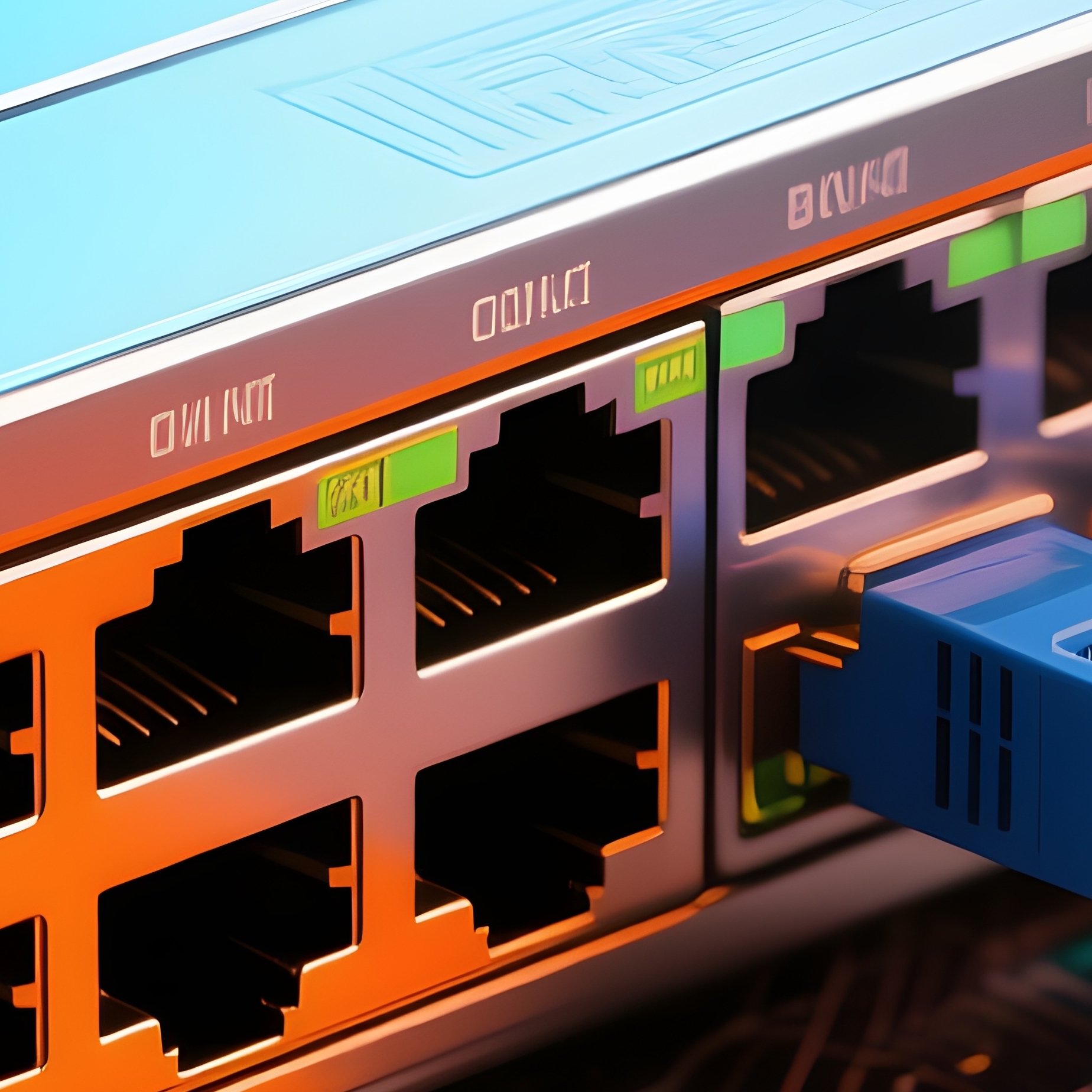 A Photorealistic Art Image Of A Network Switch Close Up - Full Resolution Quality Preview