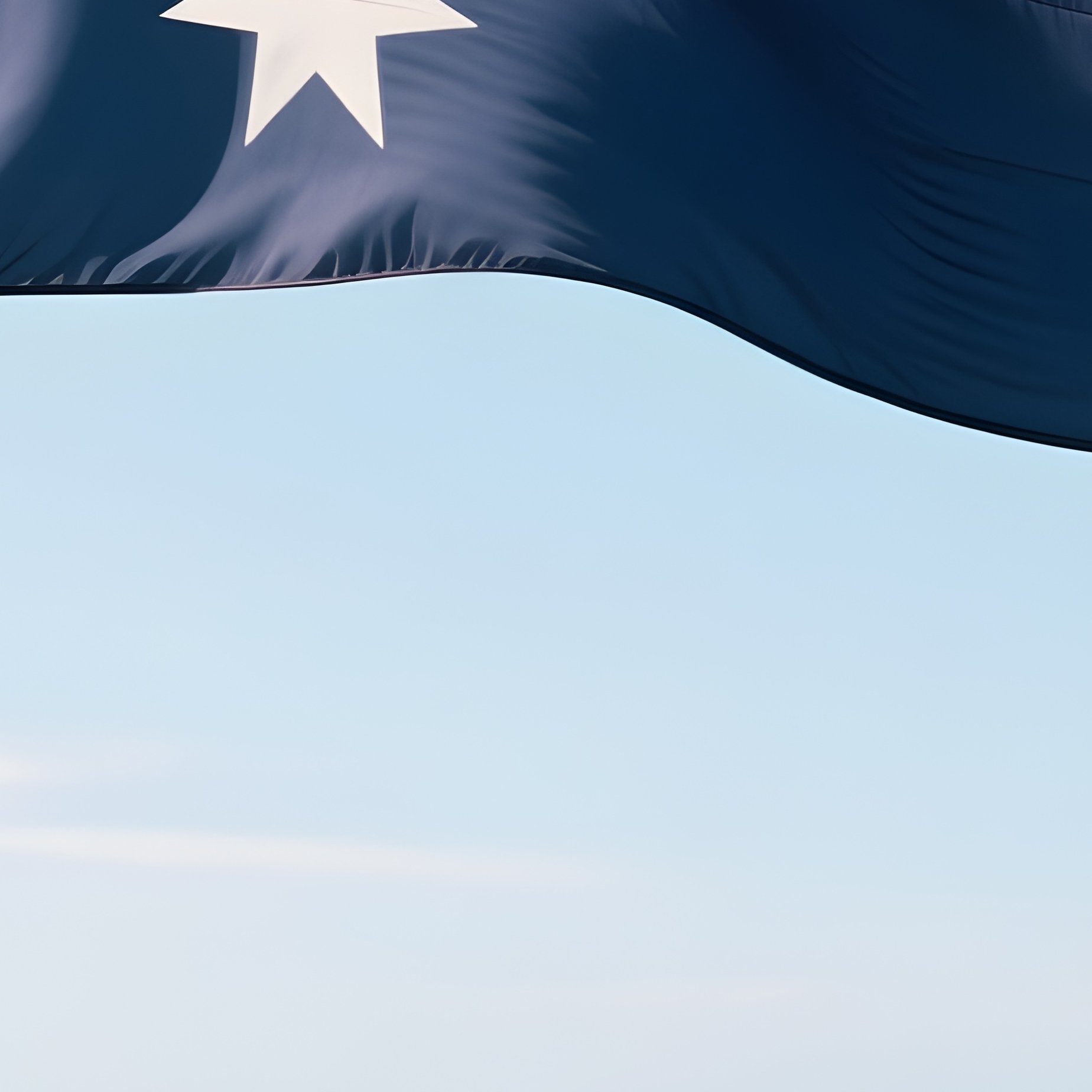 A Photorealistic Australian Flag Waving At The End Of A Pier Overlooking A Vast Bay. - Full Resolution Quality Preview