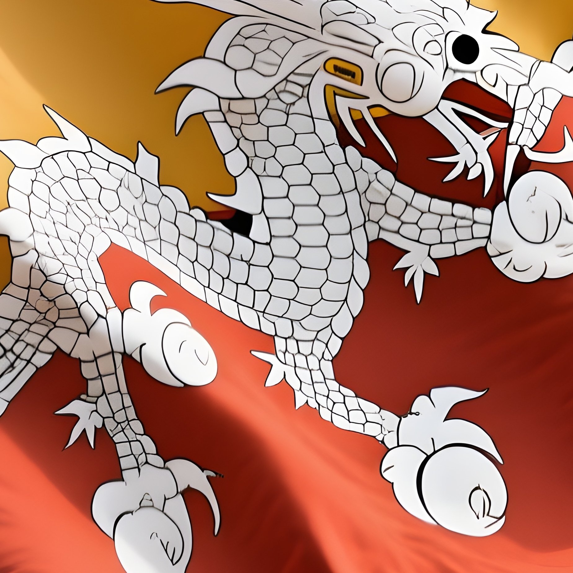 A Photorealistic Bhutanese Flag Rippling Dramatically Near A Cliffside Monastery. - Full Resolution Quality Preview