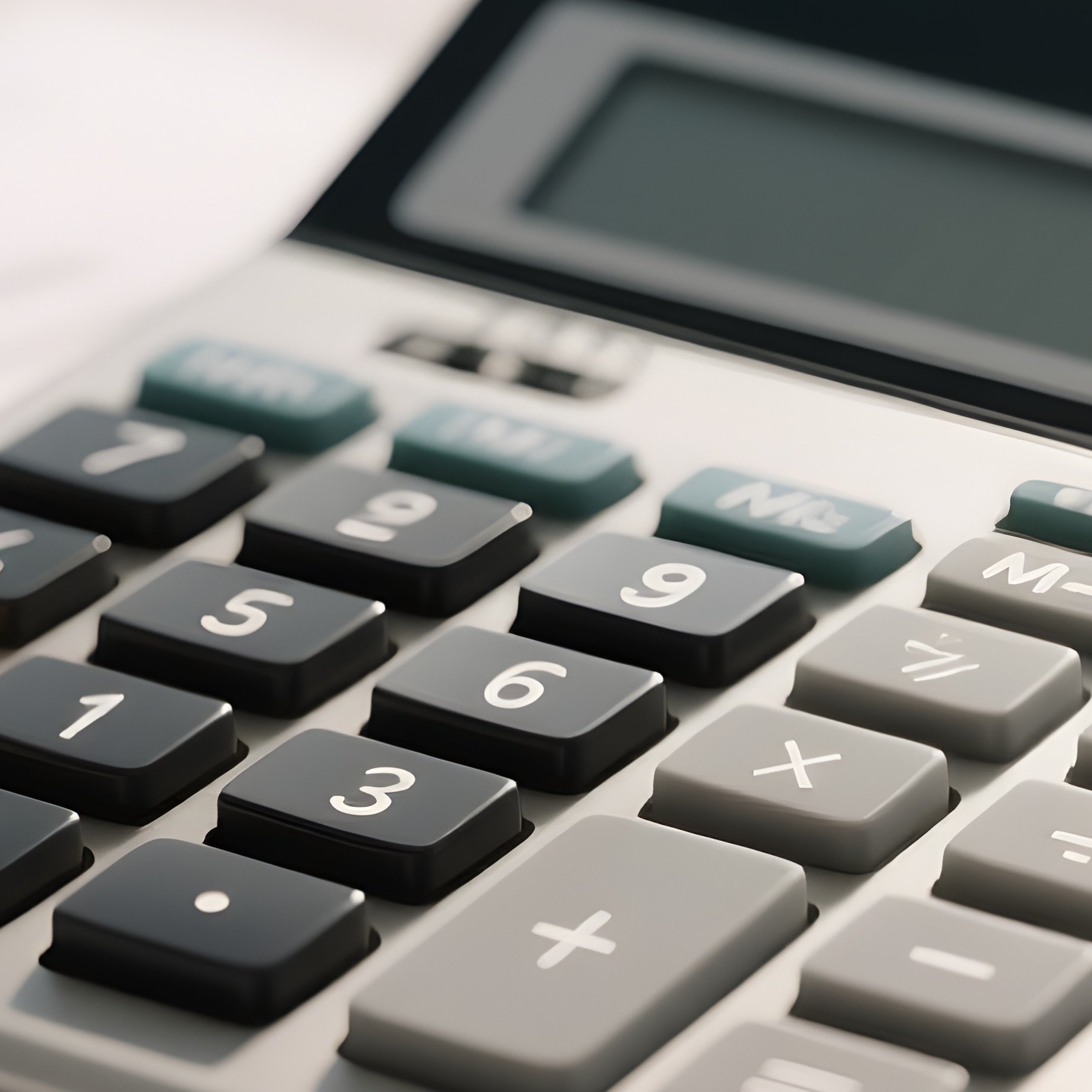 A Photorealistic Calculator Placed On Top Of Tax Papers Under Bright Office Lighting With Subtle Shadow Details. - Full Resolution Quality Preview