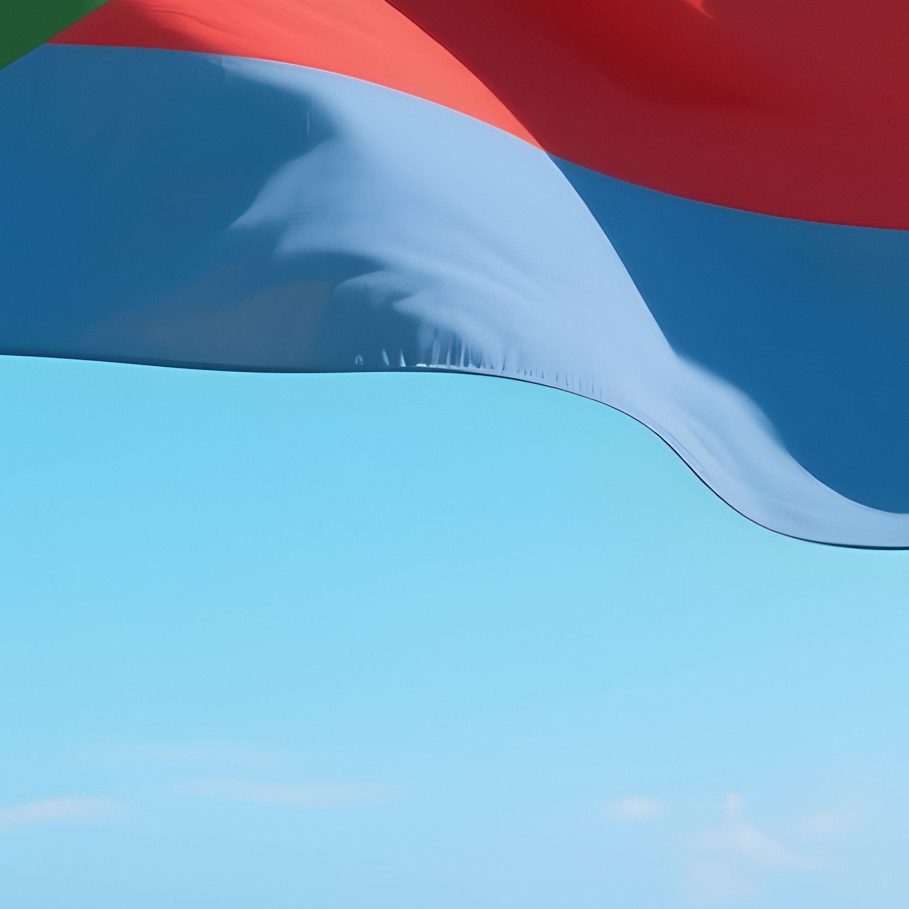 A Photorealistic Comorian Flag Fluttering Beside A Quiet Turquoise Bay. - Full Resolution Quality Preview