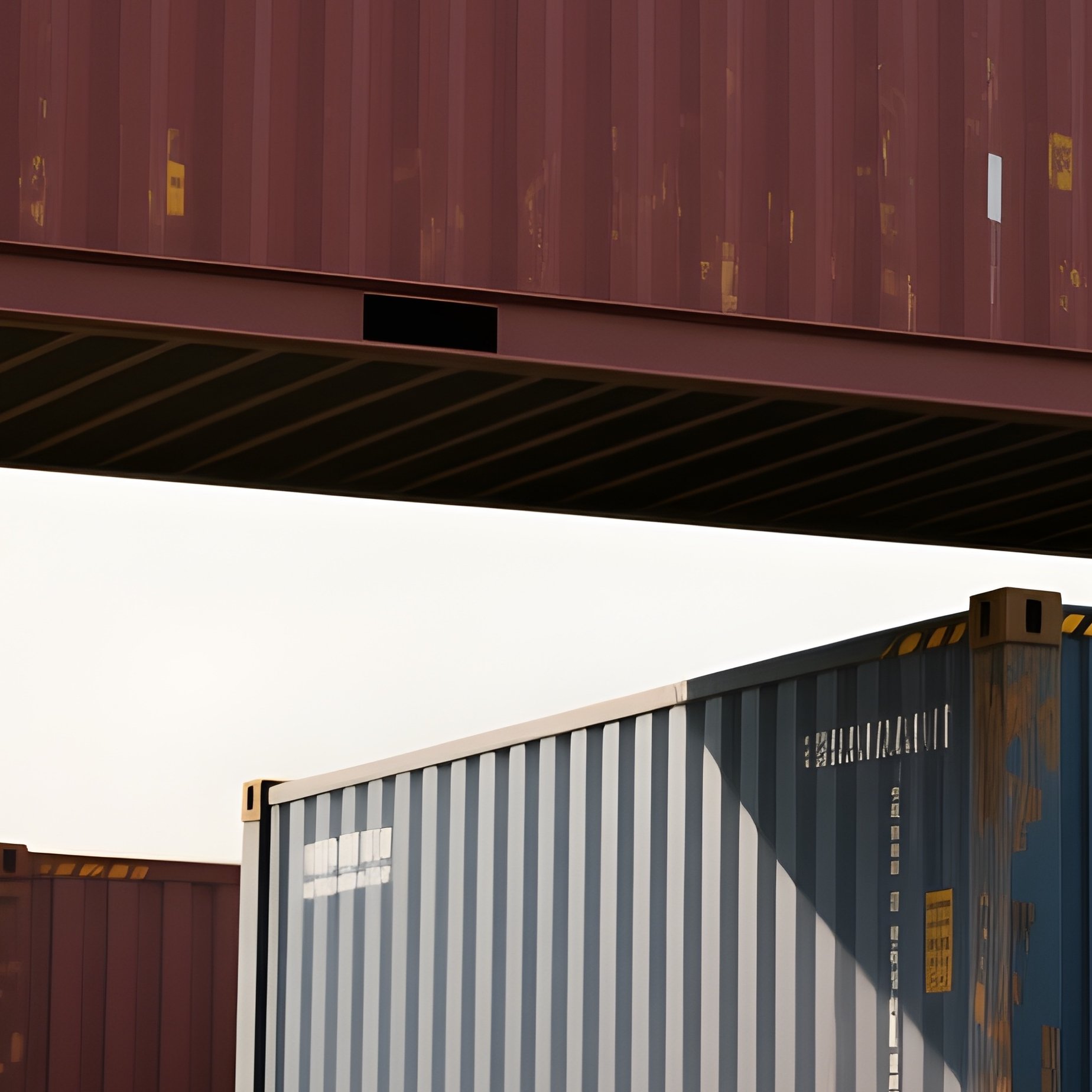 A Photorealistic Container Loader Placing Shipping Units On A Multi Wagon Freight Train. - Full Resolution Quality Preview
