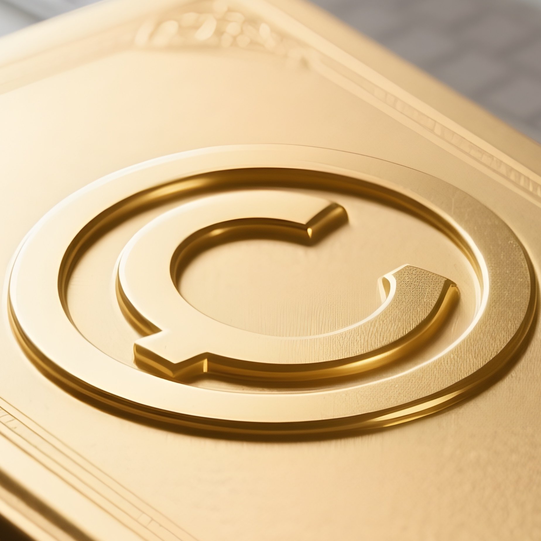 A Photorealistic Copyright Symbol Embossed In Gold On A Hardcover Book Positioned On A Designer’S Workspace. - Full Resolution Quality Preview