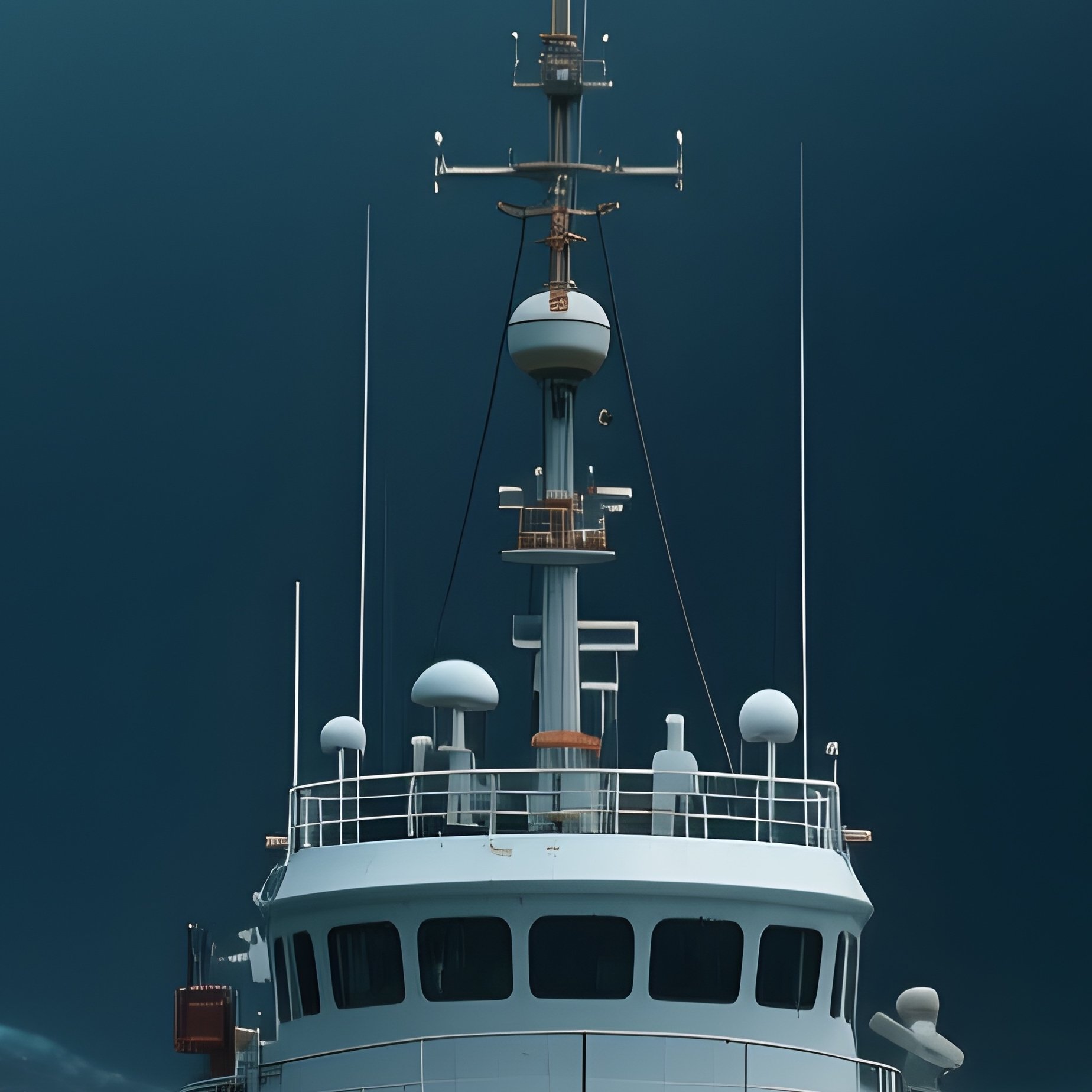 A Photorealistic Deep Sea Vessel Flag Standing Out Against Rolling Dark Waves. - Full Resolution Quality Preview