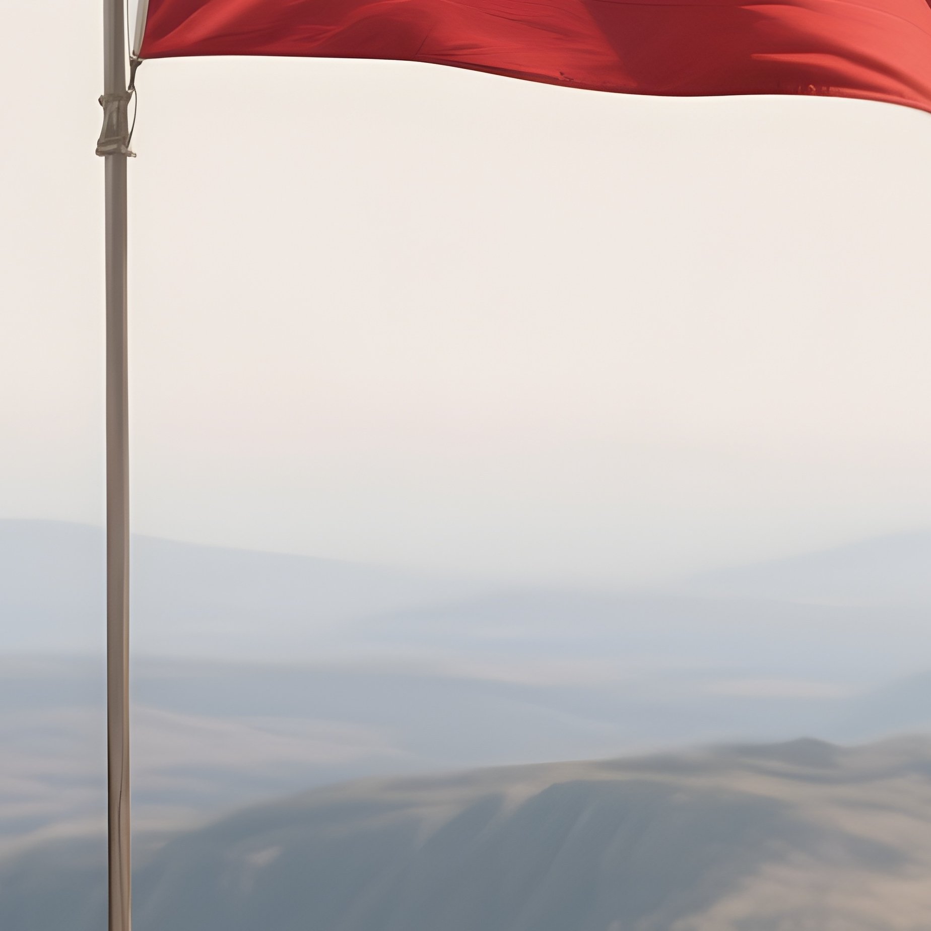 A Photorealistic Eritrean Flag Rising Above A Rocky Highland Plateau. - Full Resolution Quality Preview