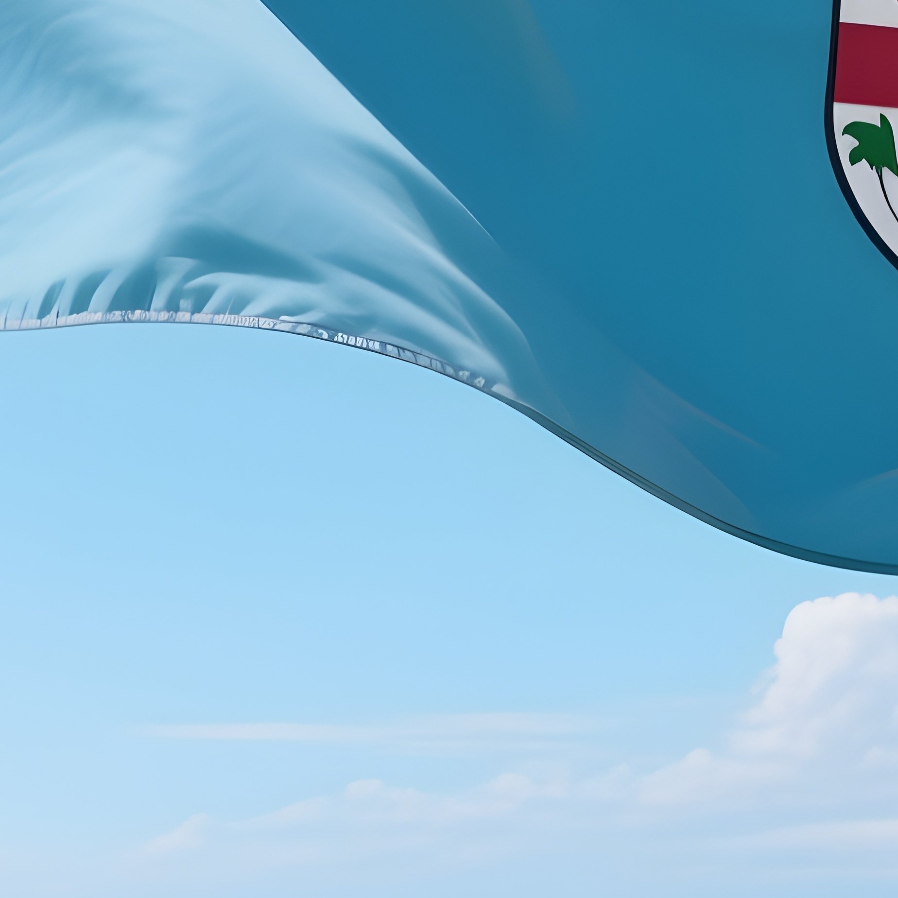 A Photorealistic Fijian Flag Waving Above A Serene Coral Lagoon. - Full Resolution Quality Preview